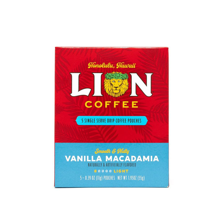 Lion Coffee Pour Over Coffee, Vanilla Macadamia Hawaii Coffee Company