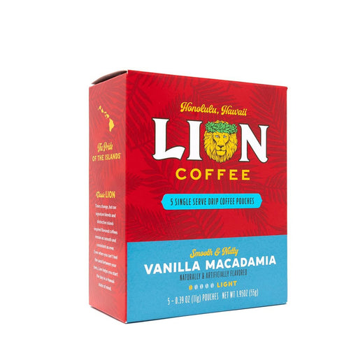 Lion Coffee Pour Over Coffee, Vanilla Macadamia Hawaii Coffee Company
