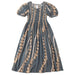 Long Lady's Rayon Cap Sleeve Dress, "GRAY PUAKENIKENI/PIKAKE LEI" Paradise Isle Creations