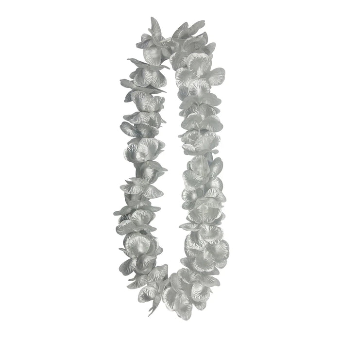 Long Silk Lei Solid Silver - Lei - Silk - Leilanis Attic