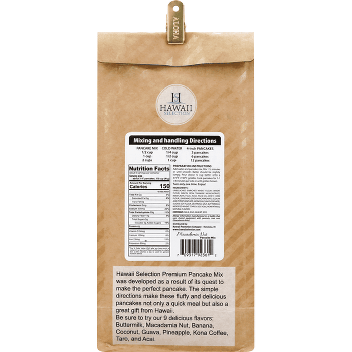 H Select Macadamia Nut Pancake Mix 8oz Leilanis Attic