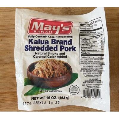 May's Kalua Brand Shredded Pork 16oz Hosoda