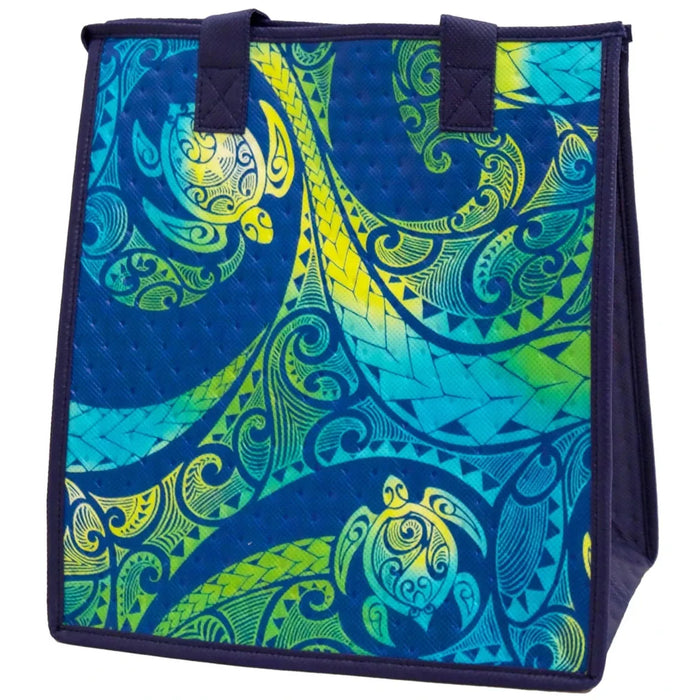 Medium Insulated Cooler Bag, Cobalt Blue Tropical Paper Garden LLC