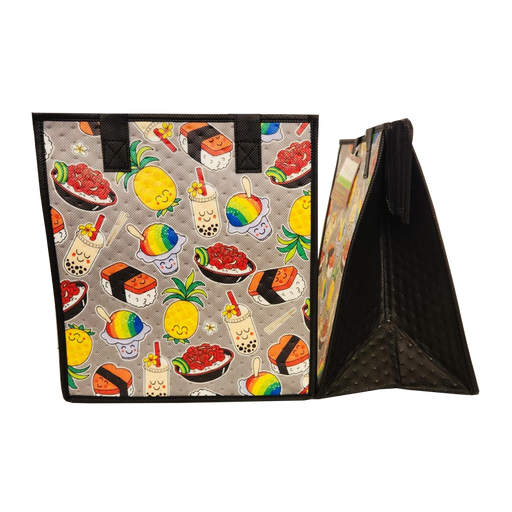 Medium Insulated Cooler Bag, Decal Grey Med Tropical Paper Garden LLC