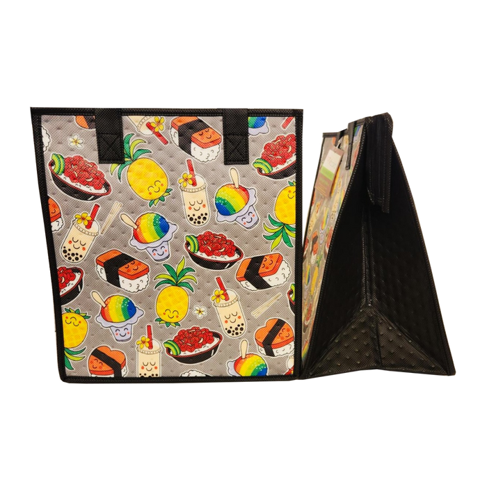 Medium Insulated Cooler Bag, Decal Grey Med Tropical Paper Garden LLC