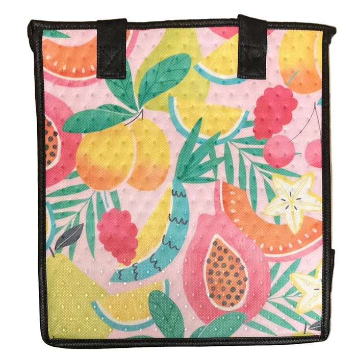 Medium Insulated Cooler Bag, FRESH FRUIT PINK Tropical Paper Garden LLC