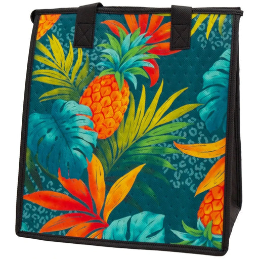 Medium Insulated Cooler Bag, Juicy Teal Tropical Paper Garden LLC