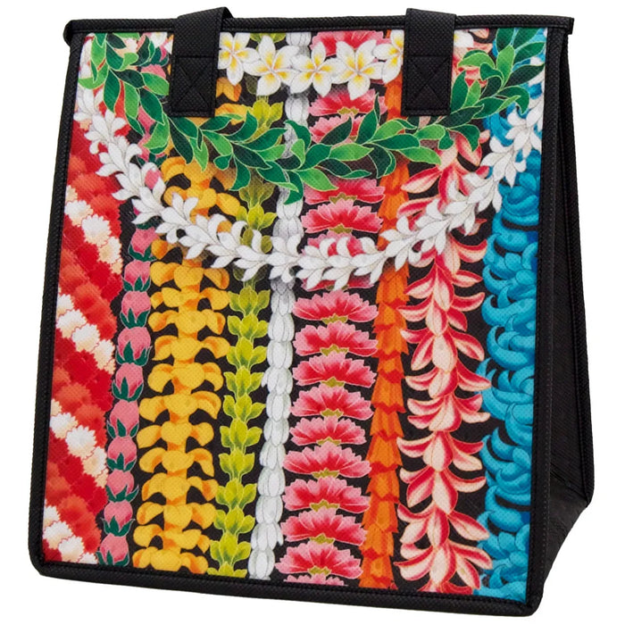 Medium Insulated Cooler Bag, Lei-surely Black Med Tropical Paper Garden LLC