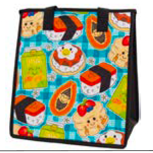 Medium Insulated Cooler Bag, Musubi & More Palaka Turqoise Tropical Paper Garden LLC