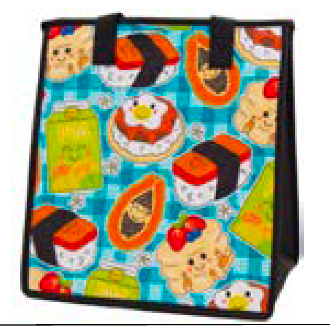 Medium Insulated Cooler Bag, Musubi & More Palaka Turqoise Tropical Paper Garden LLC