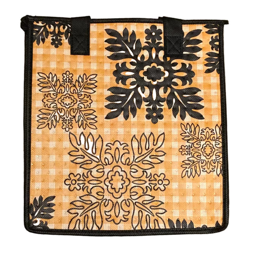 Medium Insulated Cooler Bag, Panipatch Gold Tropical Paper Garden LLC