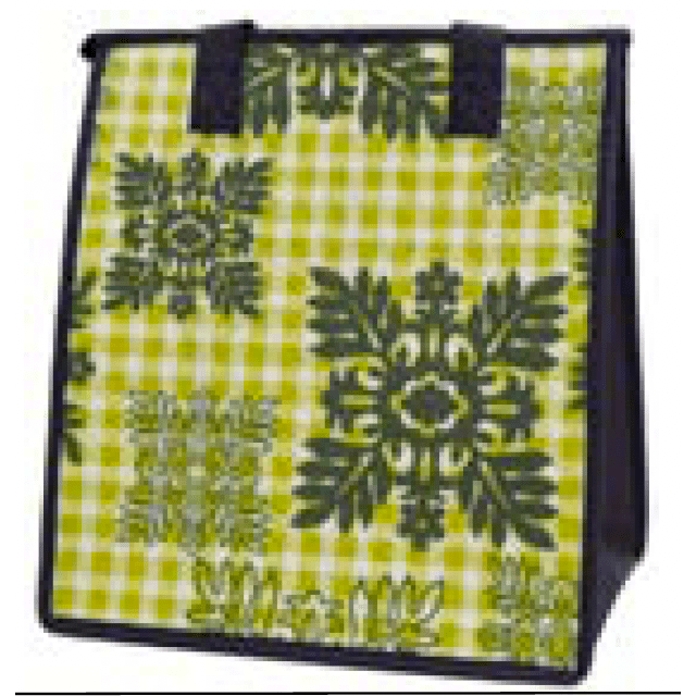 Medium Insulated Cooler Bag, Panipatch Olive Tropical Paper Garden LLC