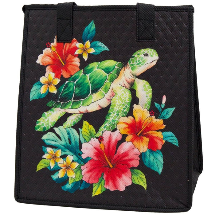 Medium Insulated Cooler Bag, Waterwander Black Tropical Paper Garden LLC