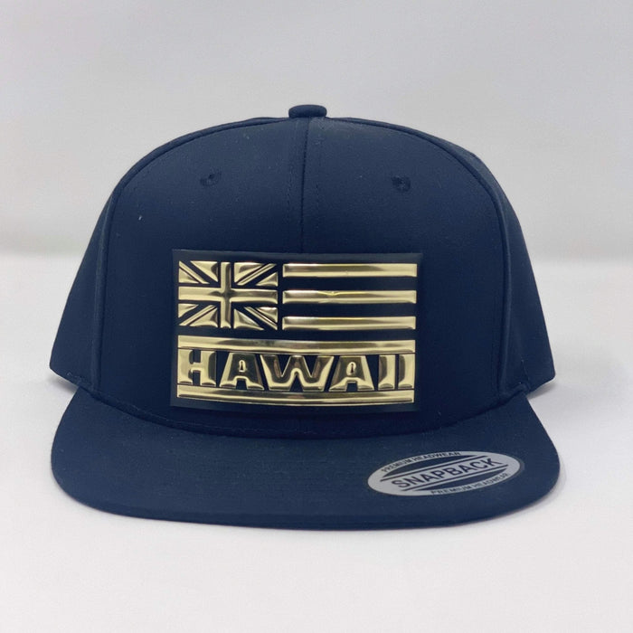 Metallic Badge Flat Bill FlexFit Hats - Hat