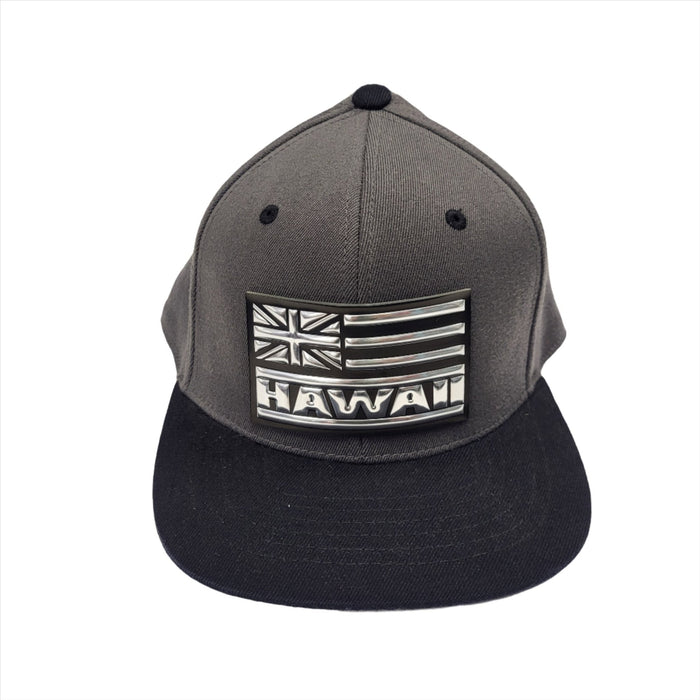 Metallic Badge Flat Bill FlexFit Hats - Hat