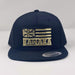 Metallic Badge Flat Bill FlexFit Hats - Hat