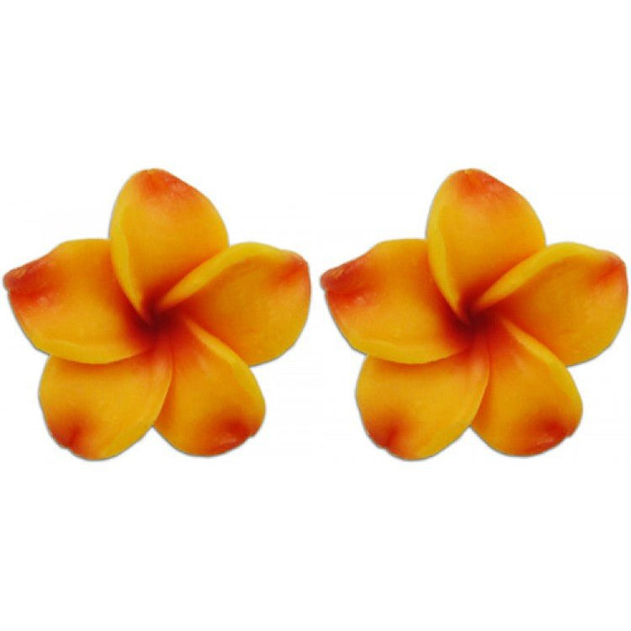 Mini Plumeria Fimo Stud Earrings - Jewelry