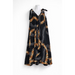 Moani Maxi Dress, Black with Yellow Puakenkeni Lei Paradise Isle Creations