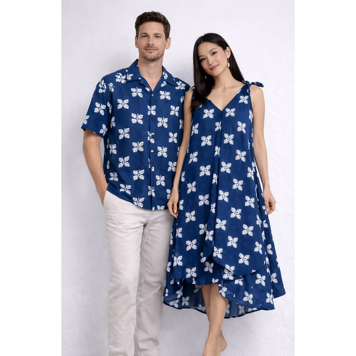 Moani Maxi Dress, Blue Ulu Paradise Isle Creations