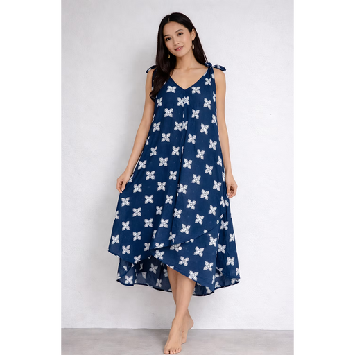 Moani Maxi Dress, Blue Ulu Paradise Isle Creations