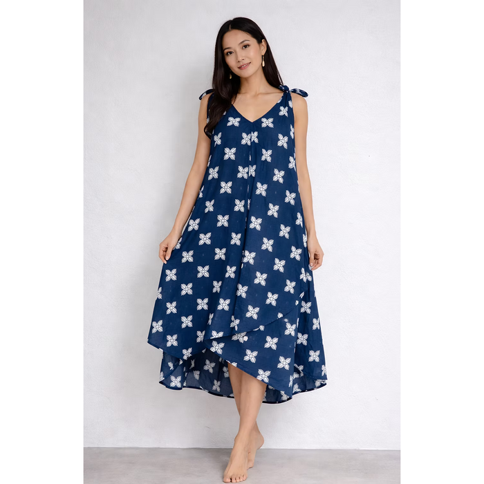 Moani Maxi Dress, Blue Ulu Paradise Isle Creations