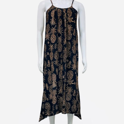Moani Womens Long Maxi Dress "Navy Pineapple" Paradise Isle Creations