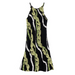 Moani Womens Long Maxi Dress "Kalo / Pikake Lei", Black Paradise Isle Creations