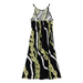 Moani Womens Long Maxi Dress "Kalo / Pikake Lei", Black Paradise Isle Creations