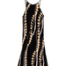 Moani Womens Long Maxi Dress "Puakenikeni Pikake Lei", Black Paradise Isle Creations