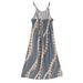 Moani Womens Long Maxi Dress "Puakenikeni Pikake Lei", Grey Paradise Isle Creations
