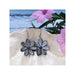 Mother of Pearl Shell Tiare Flower with Pearl Carved Earrings DK Hawaiian Collection