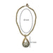 Mother of Pearl Tiare in Teardrop Pendant Necklace DK Hawaiian Collection