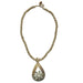 Mother of Pearl Tiare in Teardrop Pendant Necklace DK Hawaiian Collection