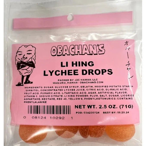 Obachan's - Li Hing Lychee Drops - Candy