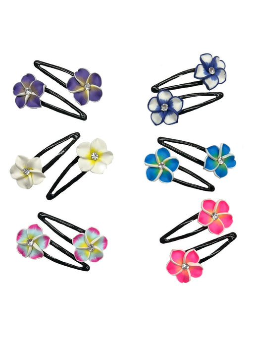 Fimo Flower Hair Clips (Various Colors) DK Hawaiian Collection