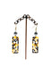 Brown Faux Honu Shell Outline with Pearl Dangle Earrings DK Hawaiian Collection