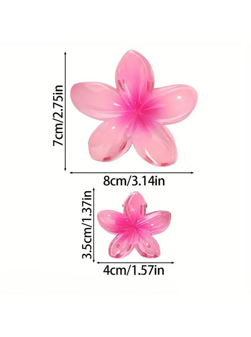 TRIO OF PLUMERIA FLOWER HAIR CLIPS DK Hawaiian Collection