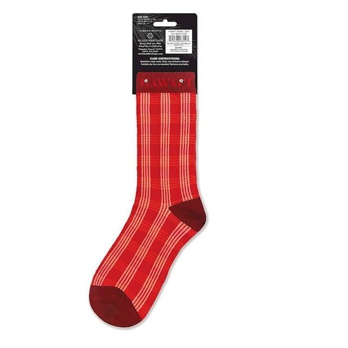 Palaka Red Adult Hawai'i Socks Madden