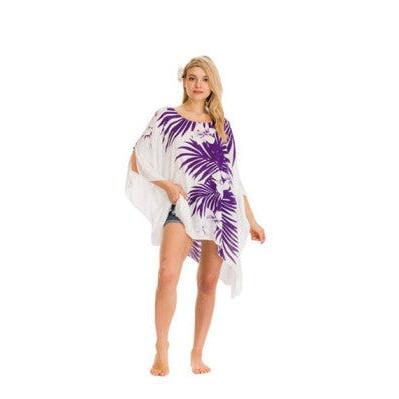 Palm Leaves and Flowers Beach Coverup DK Hawaiian Collection