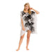 Palm Leaves and Flowers Beach Coverup DK Hawaiian Collection