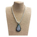 Paua With Mother of Pearl Teardrop Pendant Necklace DK Hawaiian Collection