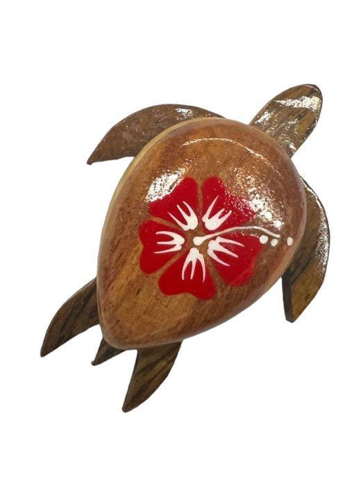 Hibiscus Shell Wooden Honu Magnet DK Hawaiian Collection