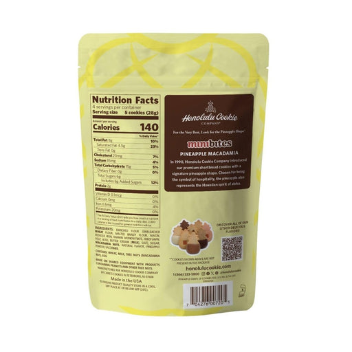 Pineapple Macadamia Minibites Shortbread Cookies 4oz. Honolulu Cookie Company
