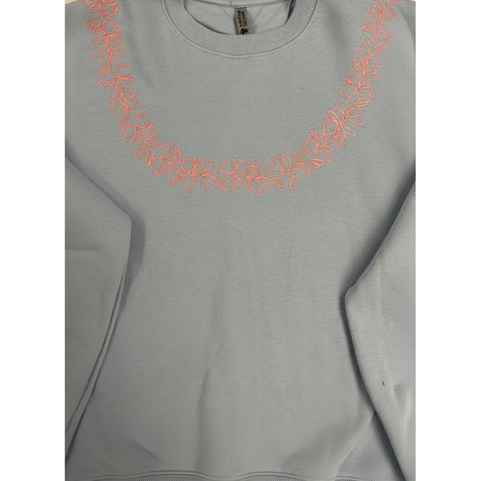 Pink Plumeria Lei Crewneck, XS - 3XL - Outerwear