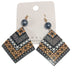 Polynesian Style Acrylic Dangle Earrings Brwn/Wht DK Hawaiian Collection