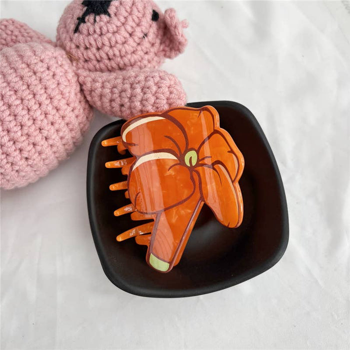 Amaryllis Floral Acetate Hair Claw Clip SoapElenGlen