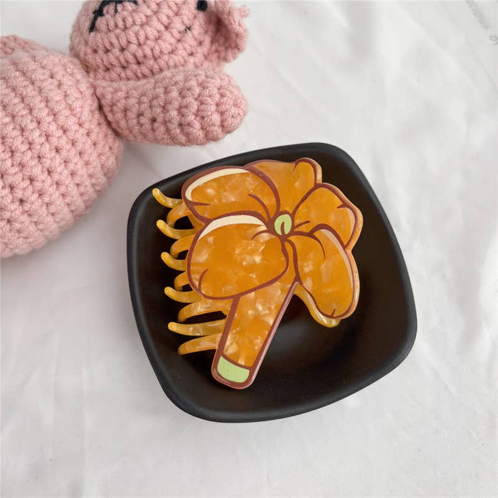 Amaryllis Floral Acetate Hair Claw Clip SoapElenGlen