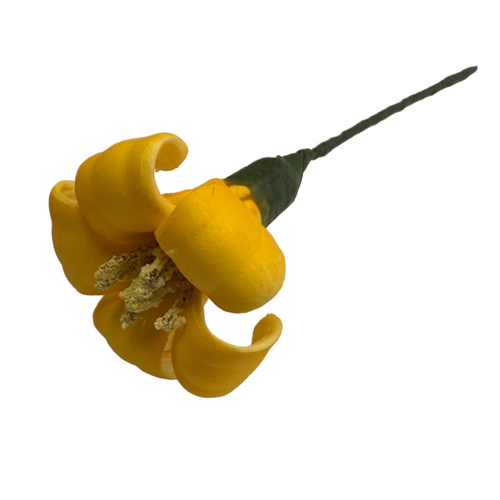 Yellow artificial  puakenikeni flower 