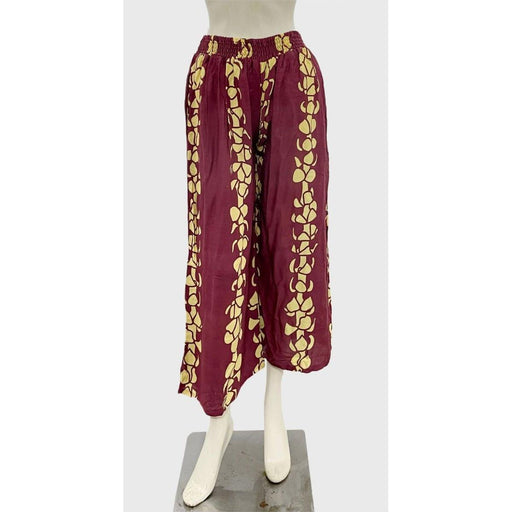 Puakenikeni Lei Haleiwa Pants - Burgundy Casual Movements Inc.