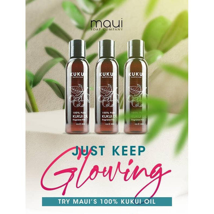 Pure Kukui Oil, Fragrance-Free 4 oz Maui Soap Co.